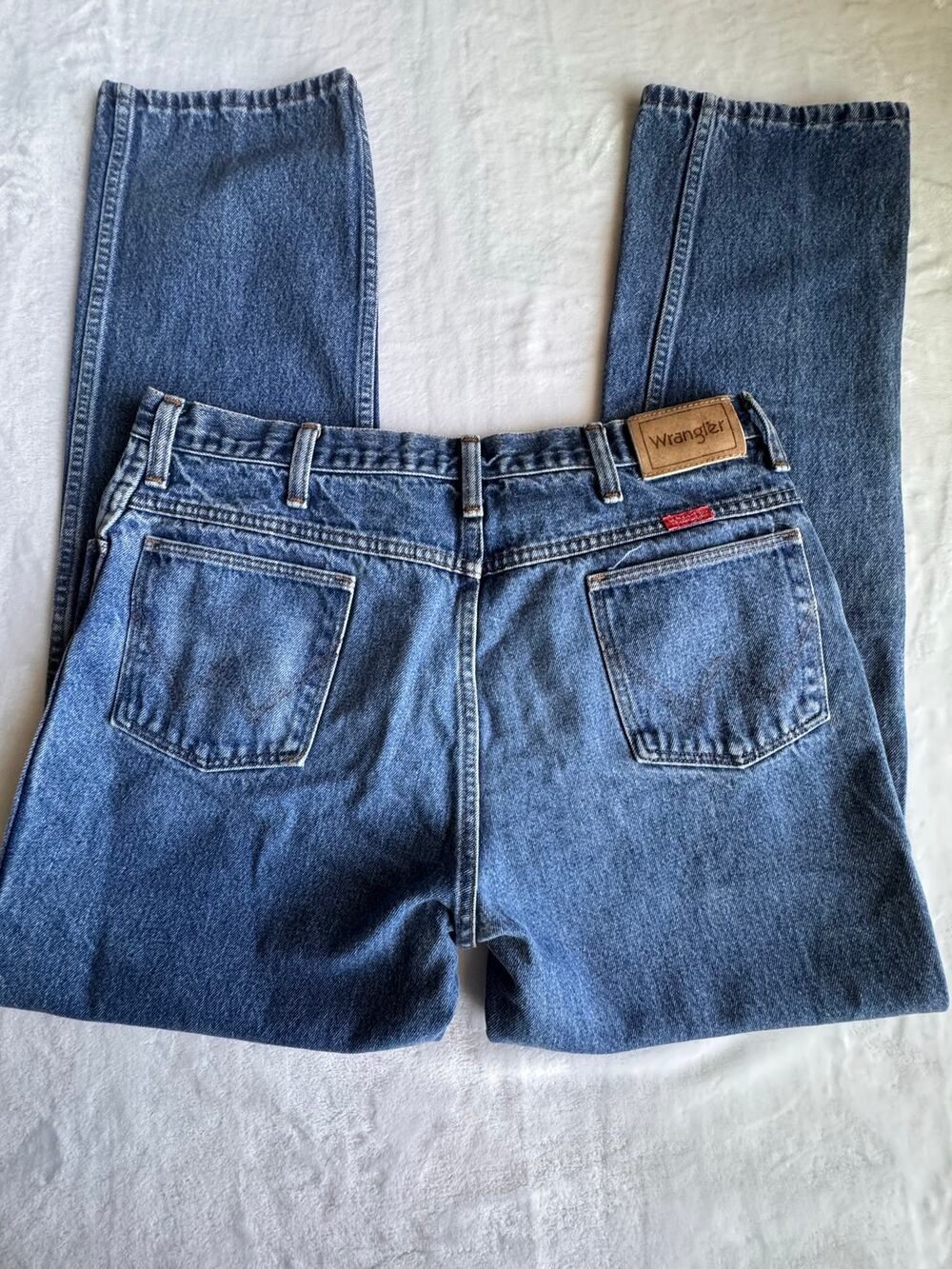 Vintage 90s Wrangler Made in USA 915PWK Mens Jeans 38x34 Blue Denim Straight Leg
